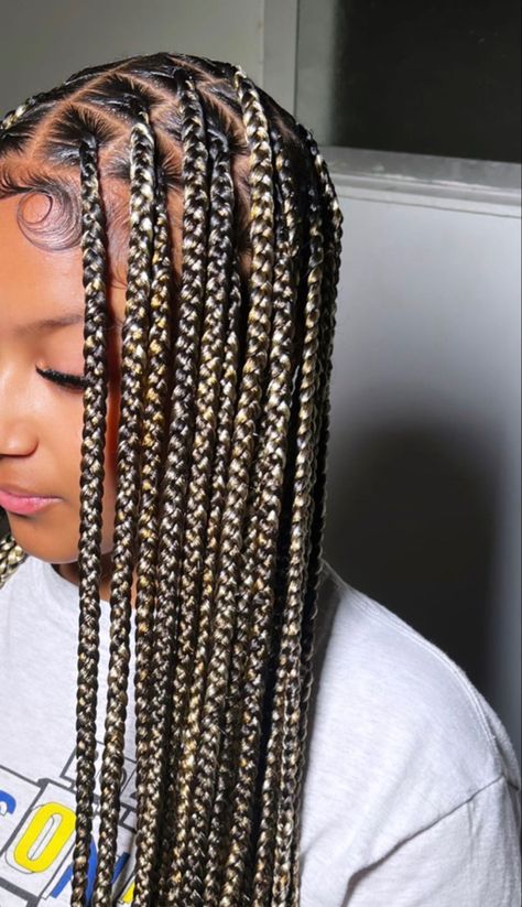 Braiding Hair Colors, Braided Hairstyles For Black Women Cornrows, Big Box Braids Hairstyles, Girl Braided Hairstyles, Long Box Braids, Box Braids Hairstyles For Black Women, Braided Cornrow Hairstyles, Cute Box Braids Hairstyles, Braids Hairstyles Pictures