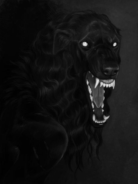 borzoi Hell Hounds, Scary Dogs, Art Noir, Bad Dog, Wolf Art, Dog Paintings, Red Eyes, Black Dog, Creature Art