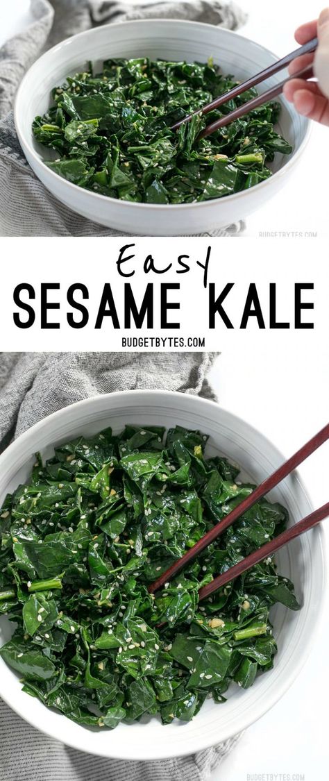 like Salad Kale, Quick Diet, Healthy Recipes Easy, Kale Recipes, Vegan Side Dishes, Vegan Sides, Budget Recipes, Asian Inspired Recipes, Easy Side Dish