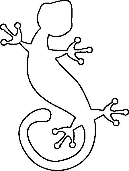 Gecko Drawings | Gecko Outline Clip Art at Clker.com - vector clip art online, royalty ... Lizard Outline, Lizard Template, Gecko Art, Aboriginal Art For Kids, Lizard Art, Aboriginal Dot Painting, Mosaic Projects, Art Template, Aboriginal Art