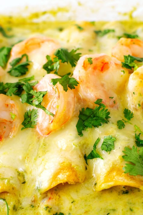 Creamy Shrimp Enchiladas, Shrimp Enchiladas Recipes, Seafood Enchiladas, Enchiladas Recipes, Shrimp Enchiladas, Pineapple Shrimp, Seafood Dish Recipes, Recipes Shrimp, Enchiladas Recipe