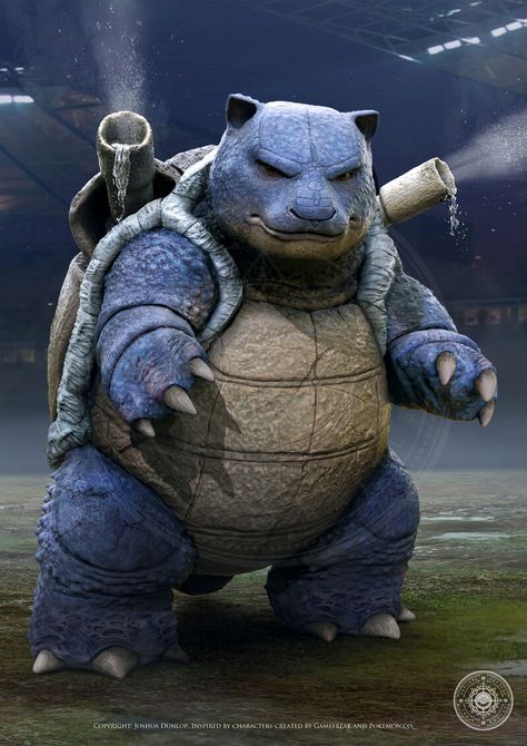 ArtStation - Blastoise 2, Joshua Dunlop Joshua Dunlop Pokemon, Pokemon Realistic Real Life, Joshua Dunlop, Pokemon Real Life, Charmander Charmeleon Charizard, Pokemon Blastoise, Pokemon In Real Life, Realistic Pokemon, Pikachu Raichu