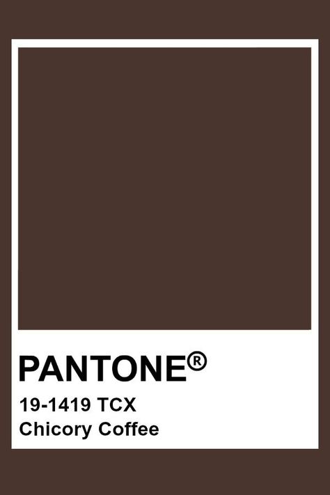 Dark Brown Pantone, Pantone Chocolate, Brown Pantone, Coffee Brown Color, Pantone Color Chart, Pantone Swatches, Hexadecimal Color, Chicory Coffee, Pantone Palette