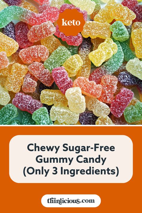 Sweet and chewy homemade sugar-free gummy candy (plus sour gummy candy too). You only need 3 simple ingredients and they are ZERO net carbs. Discover two methods to make keto gummies (for absolute beginners) with gelatin or Jello boxes. Chewy Gummy Bear Recipe, Keto Gummies Recipe, Healthy Sour Gummies, Homemade Healthy Candy Recipes, Keto Gummies Gelatin Recipes, Gummy Candy Recipes Homemade, Sour Gummies Recipe, Thc Recipes, Homemade Gummy Candy