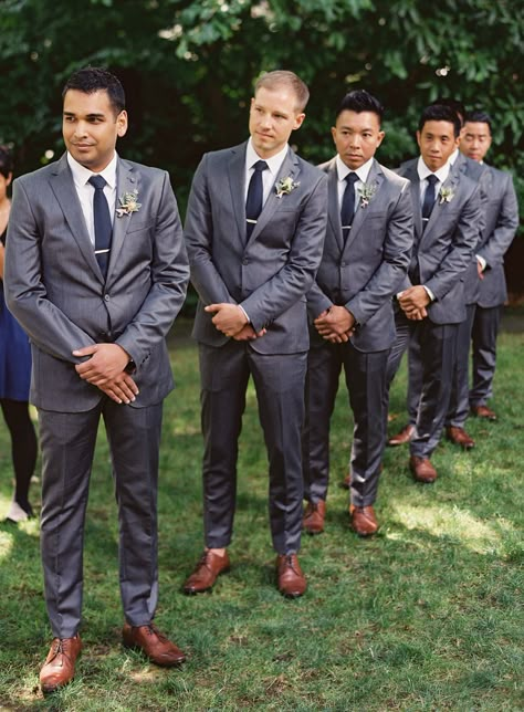 a perfect, classic look | Photography: Bryce Covey Photography - www.brycecoveyphotography.com  Read More: http://www.stylemepretty.com/2014/03/03/rustic-sodo-park-wedding-in-seattle-washington/ Untamed Heart, Groomsmen Grey, Frank Zhang, Groomsmen Outfits, Jason Grace, Finishing School, Heart Photography, Traveling Abroad, Wedding Groomsmen