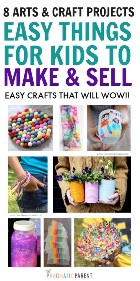 Got an entrepreneur who is searching for easy things he can make and sell? School market day or are tired of selling lemonade. 8 Arts & crafts projects: easy things for kids to make and sell. #schoolmarketday #easythingsforkidstomakeansell #easyartprojectsforkids #easythingsforkidstomake #easythingsforkidstosell Kids Crafts To Sell, Arts Easy, Things To Make And Sell, Market Day Ideas, Entrepreneur Kids, Kids Market, Easy Crafts To Sell, Sell Easy, Things To Make