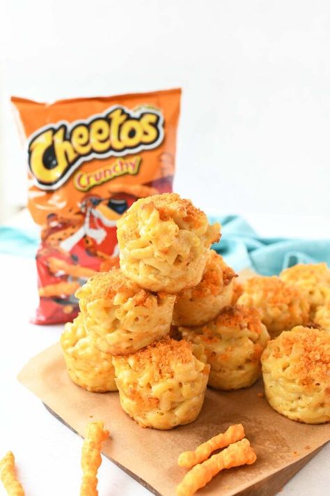 Looking for a fun and easy way to jazz up your mac and cheese? These homemade, creamy CHEETOS Mac And Cheese Cupcakes, Cheetos Mac And Cheese, Mac And Cheese Muffins, Italian Appetizers Easy, Muffin Cups Recipes, Cheese Muffin, Mac And Cheese Cups, Cheese Cups, Crescent Roll Pizza