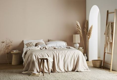 Earth Tone Bedroom Colors and Ideas: Natural, Cozy, and Timeless Beige Walls Bedroom, Earth Tone Bedroom, Beautiful Bed Designs, Mission House, Beige Room, Ocean Hues, Cloudy Weather, Kuantan, Beige Bedroom