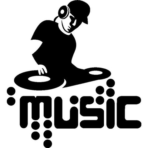 Music Silhouette, Logo Dj, Music Wall Decal, Dj Art, Dj Logo, Dj Images, Techno Music, Dj Music, Music Wall