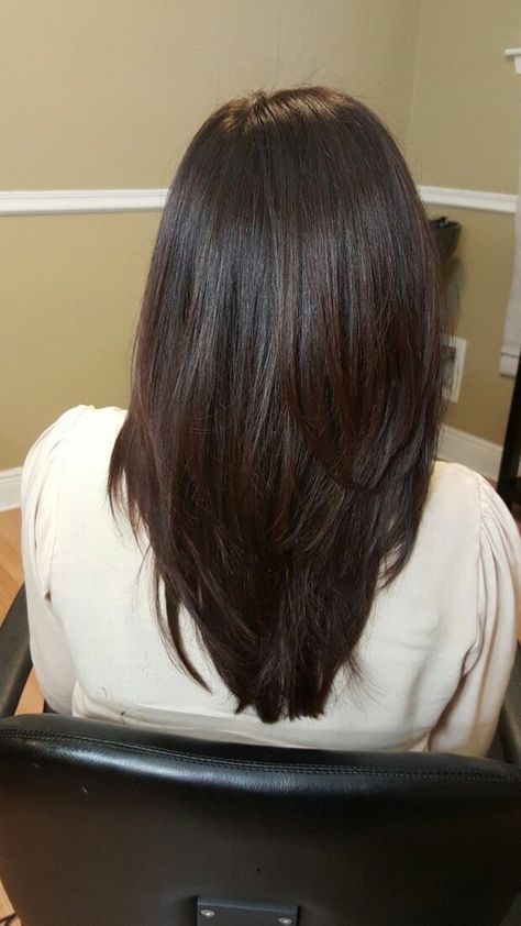 V Cut Hair, Cut Hairstyles, Hairstyles For Layered Hair, Haircuts For Medium Hair, Haircuts Straight Hair, Long Layered Hair, Haircuts For Long Hair, Long Straight Hair, Medium Hair Cuts