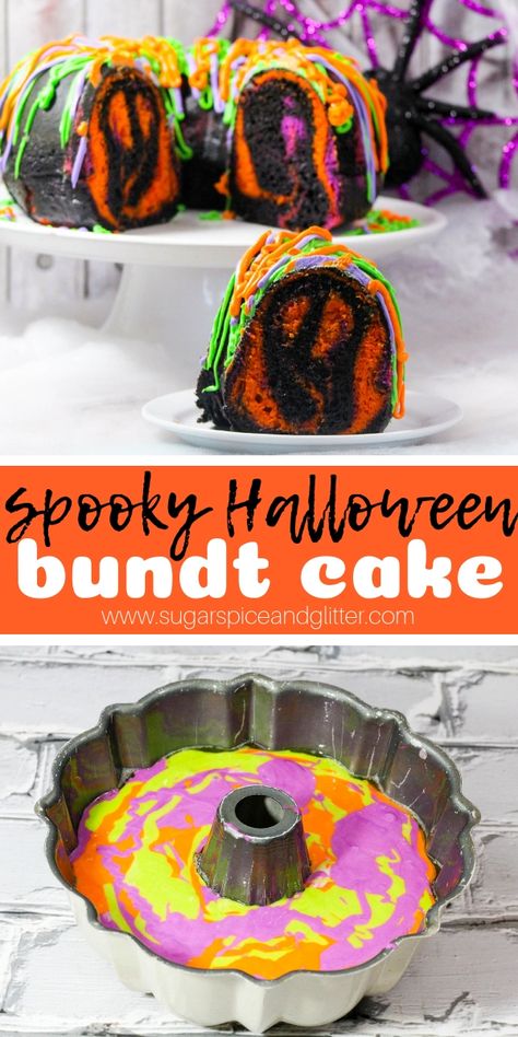 Halloween Bundt Cake, Cake For Halloween, Surprise Inside Cake, Dessert Halloween, Inside Cake, Fun Halloween Food, Easy Halloween Food, Halloween Food Treats, Halloween Treats Easy