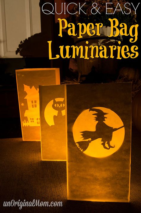 Luminaries Paper Bag, Paper Bag Luminaries, Paper Bag Lanterns, Diy Halloween Luminaries, Silhouette Challenge, Luminary Diy, Halloween Paper Bags, Halloween Luminaries, Luminaries Bags