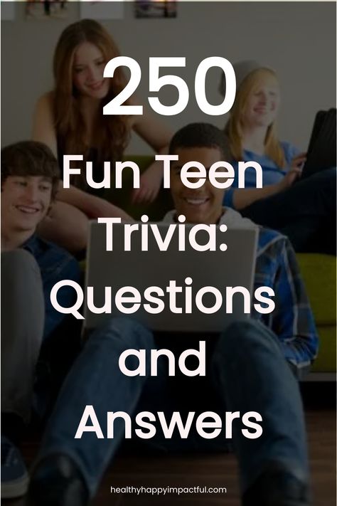 Teenagers smiling and using laptops with text overlay: "250 Fun Teen Trivia: Questions and Answers". Teen Trivia Questions And Answers, Trivia Questions And Answers For Teens, Trivia Questions About Yourself, Trivia Questions And Answers For Adults, Funny Quiz Questions And Answers, Funny Trivia Questions And Answers, Fun Trivia Questions And Answers, Questions For Teens, Fun Quiz Questions And Answers