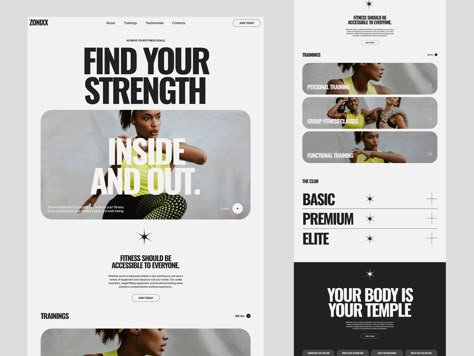 Web Sport, Website Landing Page Design, Mobile Website Design, Interactive Web Design, Module Design, Website Design Inspiration Layout, Fitness Website, Web Design Websites, Landing Page Design Inspiration