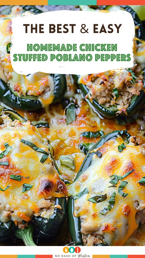 Buffalo Chicken Stuffed Poblano Peppers, Chicken And Cheese Stuffed Poblano Peppers, Ground Chicken Poblano Peppers, Baked Poblano Peppers, What To Make With Poblano Peppers, Chicken Stuffed Anaheim Peppers, Chicken And Poblano Peppers, Baked Poblano Pepper Recipes, Fresh Poblano Pepper Recipes