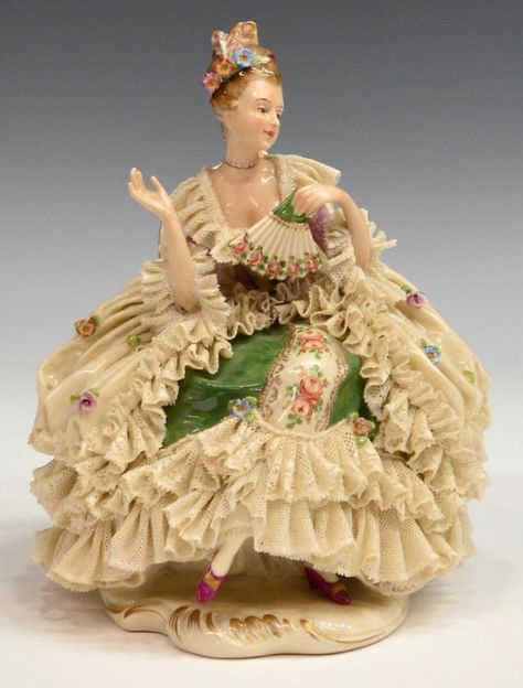 German Dresden & Dresden Type Ballerina Figures : Lot 2152 Dresden Figurines, Ballerina Figure, Dresden Dolls, Antique Porcelain Dolls, Porcelain Figures, Dresden Porcelain, Porcelain Eggs, Porcelain Lamp, Vintage Figurines