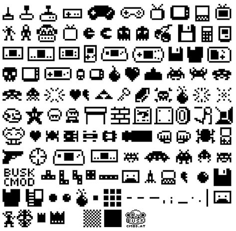 8bit Icons, Game Font, Old Computer, Zestaw Ikon, 8 Bit Art, Pixel Art Tutorial, Arte 8 Bits, 8bit Art, Cool Pixel Art