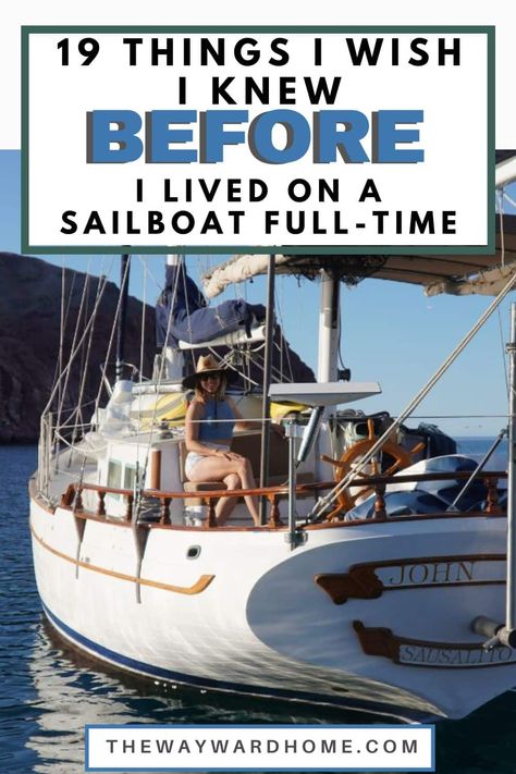 Before you swap land for sea, read about the things I wish I'd known about full-time sailboat living before I embarked on it. I'll share some unexpected realities, essential skills, and invaluable tips that would have made transitioning to life aboard a lot smoother! Living On A Catamaran, Living On Sailboat, Live Aboard Boats, Live Aboard Sailboat, Sailboat Aesthetic, Sailing Terms, Sailboat Restoration, Living On A Sailboat, Sailing Aesthetic