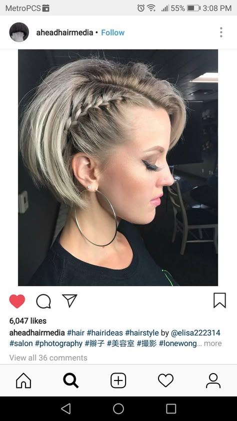 Cute short hairstyle Short Hairstyles With Braids, Braids Bob, A Bob Haircut, Bob Braids Hairstyles, Hairstyles With Braids, Spring Haircuts, A Bob, Peinados Fáciles Para Cabello Corto, Braided Hairstyles Updo