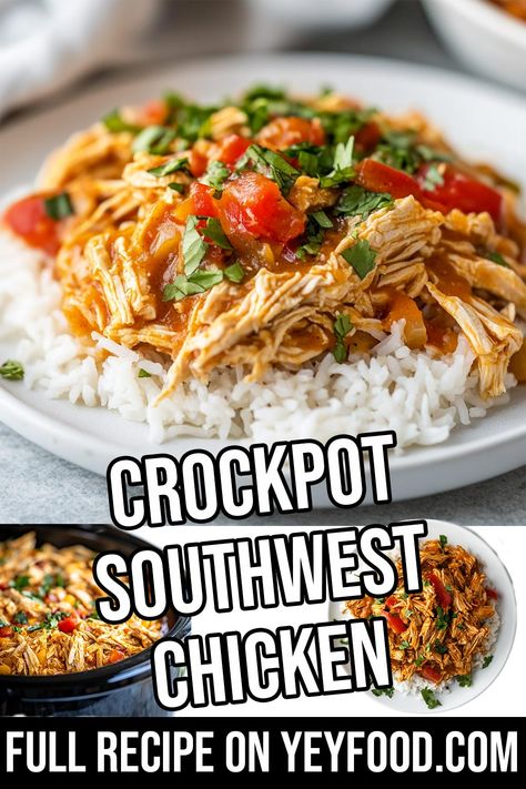 Southwest Chicken Crockpot, Shredded Chicken Crockpot Recipes, Crockpot Southwest Chicken, Crockpot Pinto Beans Recipe, Mexican Crockpot Chicken, Crockpot Mexican Chicken Recipes, Crock Pot Beans, Beans Recipe Crockpot, Crockpot Mexican Chicken