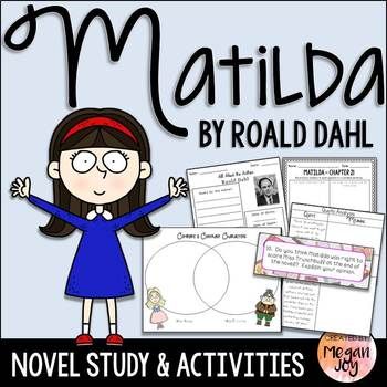 Matilda by Roald Dahl Novel Study This comprehensive novel study on Matilda by Roald Dahl includes... *Comprehension Question Worksheets for EVERY Chapter *Vocabulary (organizers, word wall cards, and task cards)*Grammar Activities*Additional Comprehension Organizers*Character Matilda Activities, The Landlady Roald Dahl Activities, Matilda By Roald Dahl, Matilda Book Illustrations, Matilda Roald Dahl, Matilda Espy, Roald Dahl Day, Novel Study Activities, Kids Book Club