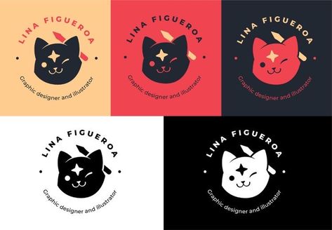 Cats Graphic Design, Character Branding Design, Branding For Artists, Cute Logos Design, Aesthetic Logo Ideas, Self Branding Graphic Design, Art Brand Logo, Moodboard Illustration, Dark Branding