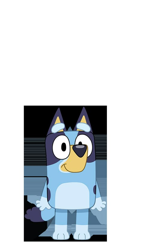 Bluey - Characters | Bluey Official Website Bluey Characters German Shepherd, Bluey Images Printable, Bluey Cardboard Cutout, Drawing Bluey Characters, Bluey Character Cutouts, Bluey Cut Outs, Bluey Shirt Design, Bluey Illustration, Bluey Nails Cartoon