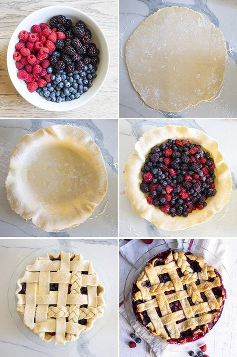 Vegan Mixed Berry Pie, Mountain Berry Pie, Berries Pie Recipe, Pie Recipes Berry, Triple Berry Pie Filling, Razzle Berry Pie, Best Berry Pie, 3 Berry Pie Recipe, Triple Berry Pie With Frozen Berries