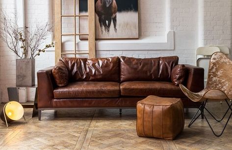 The seating area in my living room is the comfiest space with this leather sofas furniture that I buy it from SCHOTS collections. #leathersofas #sofabedsaustralia Brown Leather Sofas, Vintage Couches, Brown Chesterfield Sofa, Geelong Australia, Sofa Kulit, Eclectic Tile, Sofa Vintage, Vintage Leather Sofa, Vintage Couch