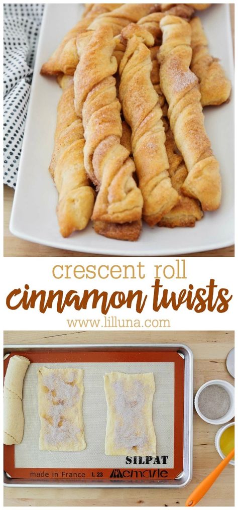 Baklava Cheesecake, Crescent Recipes, Cinnamon Twists, Twisted Recipes, Breakfast Party, Crescent Roll Recipes, Cinnamon Recipes, Crescent Roll Dough, Homemade Donuts