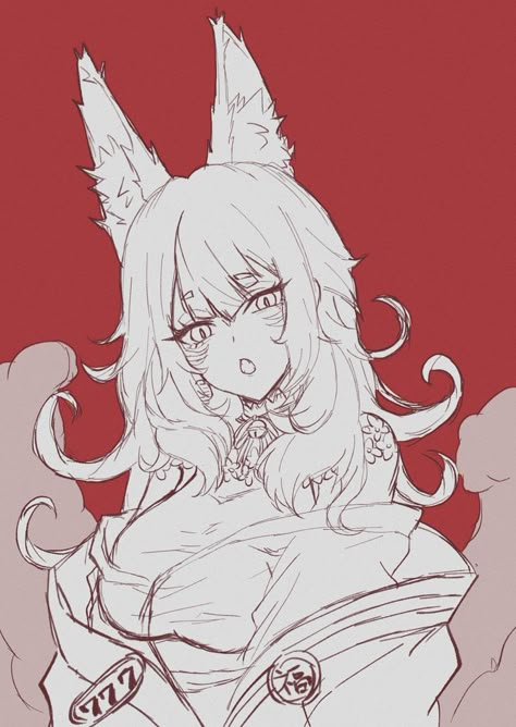 Nina Kosaka, Animal Ears, Anime Character, Art Reference, Character Art, Anime Art, Fox, Character Design, Sketch