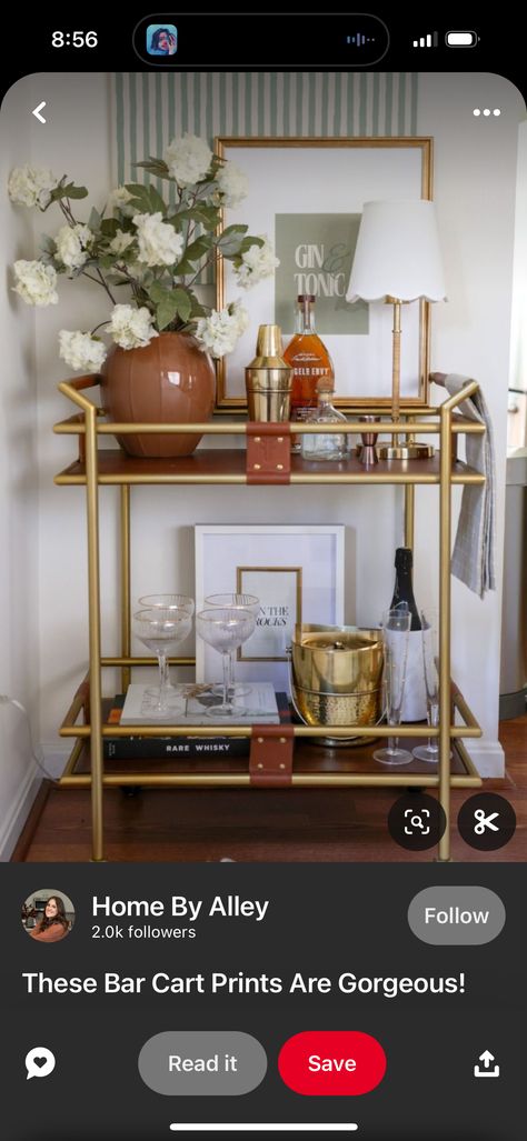 Minimalist Bar Cart Styling, Bar Cart In Dining Room Ideas, How To Decorate A Bar Cart, Bar Cart Styling Apartments, Minimalist Bar, Bar Cart Styling, Bar Cart Decor, Gin And Tonic, A Bar