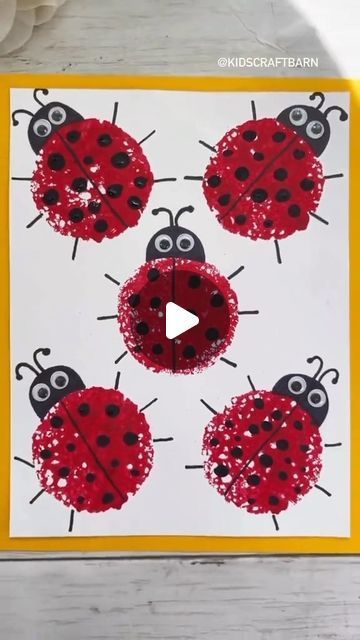 Kidscraftbarn on Instagram: "Sponge printed ladybugs 🐞 Follow along for crafts! 

#springcrafts #ladybugs #easycrafts #craftsforkids" Creative Arts For Kindergarten, Ladybug Art Craft For Kids, Ladybug Crafts For Toddlers, Insects Activities For Toddlers, Insects Activities Preschool, Insects Crafts Preschool, Insect Crafts For Toddlers, Insects Activities For Kids, Ladybug Crafts Preschool