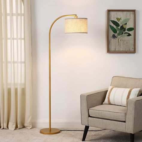 Minimalist floor lamp, this elegant floor lamps adds a touch of uniqueness to any room in the house. This arching floor lamp features a classic design that adds an upscale feel to many decor styles such as urban, mid-century modern, minimalist, vintage traditional Modern Arc Floor Lamp, Modern Standing Lamps, Elegant Floor Lamps, Stylish Floor Lamp, Floor Lamp With Shelves, Gold Floor Lamp, Tall Lamps, Floor Lamps Living Room, Arched Floor Lamp