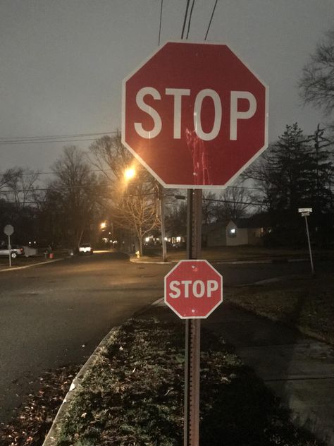 This mini stop sign attached to a stop sign. Stop Sign Painting Ideas Aesthetic, Stop Sign Aesthetic, Maisie Aesthetic, Biblical Relationship, Street Sign Decor, Sarcastic Wallpaper, Character Moodboard, Dorm Prints, Bus Stop Sign