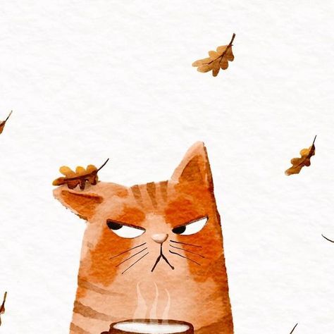 Cat Faces Illustration, Fall Cat Illustration, Easy Watercolor Illustration, Grumpy Cat Illustration, Cat Watercolor Illustration, Cat Watercolor Paintings Easy, Anya Illustration, Cute Watercolor Illustration, Simple Cat Illustration