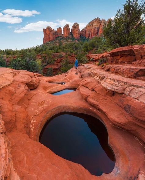 Aryn Sloan on Instagram: “Love this pic of the Sacred Pools by @nick_brewer. . You can find the Seven Sacred Pools on the Soldier Pass Trail in Sedona, AZ .…” Coconino National Forest, Living In Arizona, The Soldier, Nevada Usa, State Of Arizona, Sedona Az, The Bucket List, Arizona Usa, Sedona Arizona