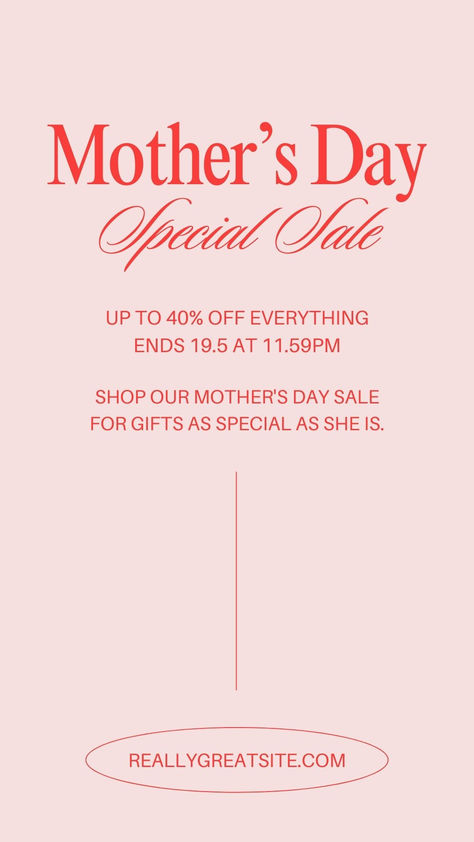 Pink Red Modern Minimalist Sale Mother's Day Instagram Story Mothers Day Design Social Media, Mothers Day Graphic Design, Mothers Day Instagram Story, Mother's Day Instagram Story, Mothers Day Campaign, Mothers Day Advertising, Sale Instagram Story, Modern Branding Design, Etsy Shop Branding