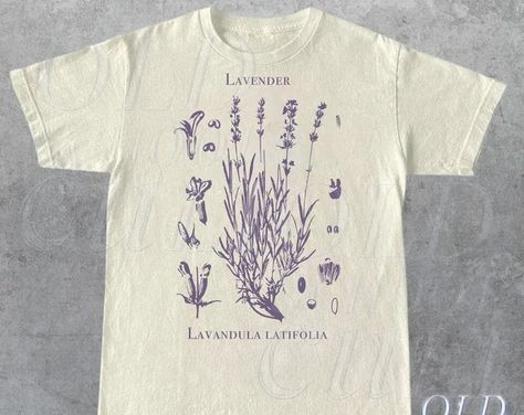 oldschoolcult - Etsy Vintage Lavender, Botanical Shirt, Nature Shirts, Adulting Shirts, Mens Long Sleeve Tee, Stylish Shirts, Summer Shirts, Dream Wardrobe, New Outfits