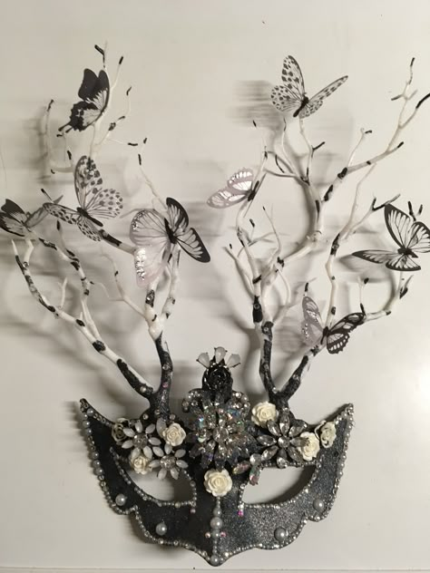 Fae Masquerade Mask, Space Masquerade Mask, Custom Masquerade Mask, Moth Masquerade Mask, Deer Masquerade Mask, Flower Mask Masquerade, Masquerade Crown, Mascaras Aesthetic, Cute Mask Design