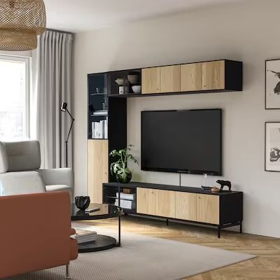 TV & Media Storage - Entertainment Centers - IKEA Condo Storage Ideas, Bedroom Guy, Condo Storage, Rumpus Room Ideas, Tiny Living Room Ideas, Indian Living Room Ideas, Tiny Living Room, Storage Entertainment Center, Tv Storage Unit