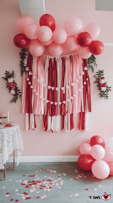 galentines party decor Galentines Party Decor Tea Party, Pink Valentines Decorations, Kids Galentines Party Ideas, Galentines Party Taco Bar, Galentines Party Decor Birthday, Galentines Party Decor For Kids, Galentines Party Apartment, Diy Pink Decorations Party, Outdoor Galentines Party