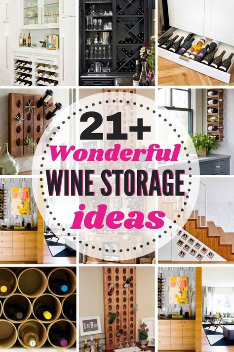 21+ Wine Storage Ideas For Your Home - The Heathered Nest Kitchen Cabinet Wine Storage, How To Store Wine Bottles, Creative Wine Storage, Wine Bottle Rack Ideas, Diy Bottle Rack, Wine Bottle Storage Ideas, Pantry Wine Rack, Pantry Wine Storage, Wine Storage Kitchen