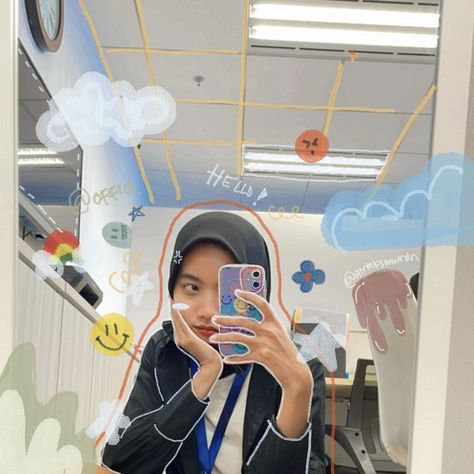 Mirror Selfie Editing, Mirror Selfie Edit, Doodle Selfie, Mirror Doodle, Selfie Doodle, Edit Poto, Traffic Mirrors, Picture Edit, Stylish Photo