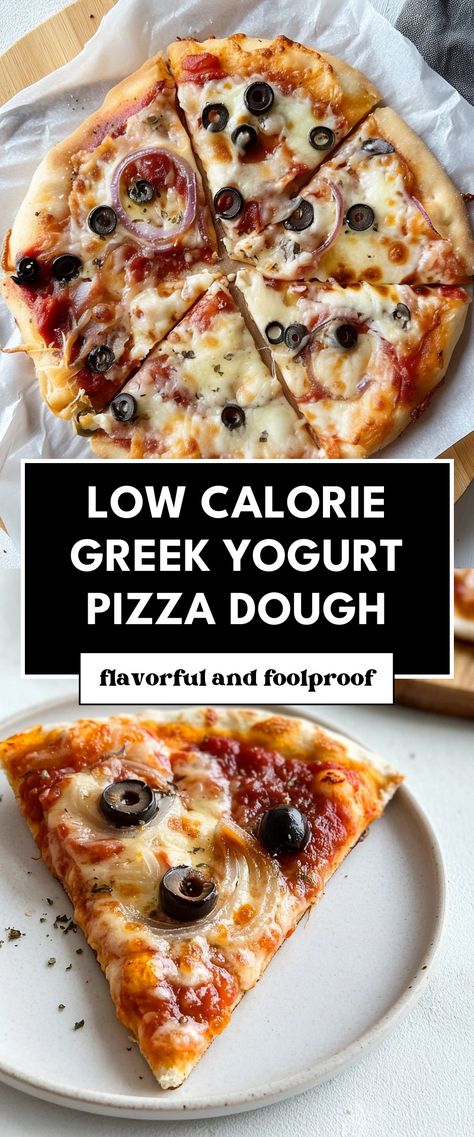 Image for Low Calorie Greek Yogurt Pizza Dough Healthy Diy Pizza, Low Calorie Pizza Dough Recipe, Low Calorie Homemade Pizza, Easy Healthy Pizza Dough, 3 Ingredient Pizza Dough Greek Yogurt, Low Cal Pizza Dough, Healthy Dinner Recipes Pizza, Low Calorie Oven Recipes, Pizza Dough Recipe Greek Yogurt