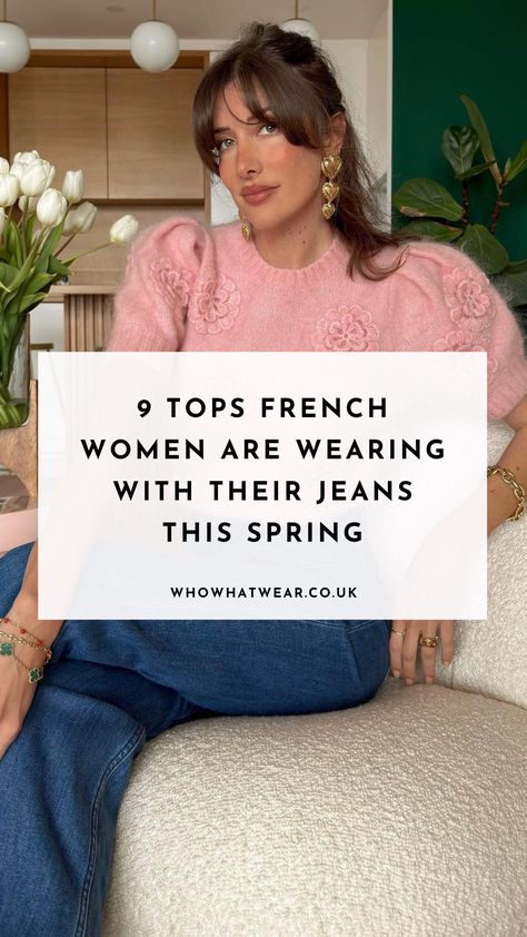 Looking for some fresh new tops to wear with your jeans this spring? We're turning to our favorite French fashion muses to get us inspired. French Fashion Spring, French Women Hair, Glam Wedding Dresses, Spring Weekend Outfit, French Outfits, Simple Spring Outfits, Jeans Outfit Spring, Spring Jeans, Dresses Design