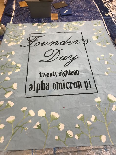 Founders Day Decoration Ideas, Sorority Sheet Signs, Founders Day Banner, Founders Day Sorority Ideas, Sorority Formal Banner, Sorority Alumni Events, Sorority Banner Ideas, Sorority Parents Weekend, Sorority Activities