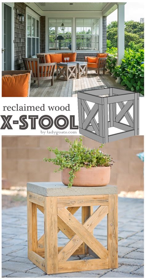 Outdoor Stool, Honey Do, Pallet Outdoor, Patio Diy, Salalah, Outdoor Stools, Diy Holz, Pallet Furniture Outdoor, Diy Outdoor Furniture