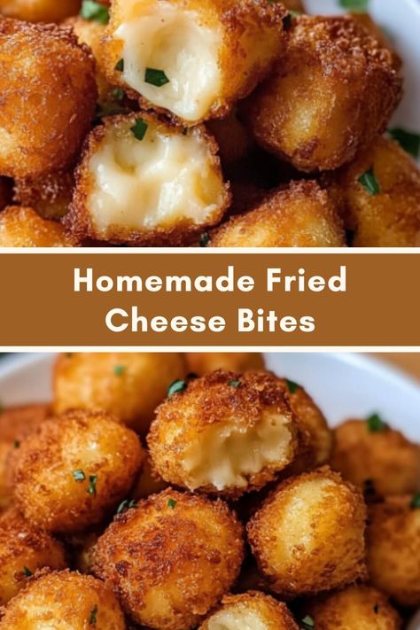 Homemade Fried Cheese Bites Pepper Jack Cheese Bites, Fried Cheese Cubes Recipes, Fried Cheddar Cheese Cubes, Cheese Filled Balls, Snacks Savory Easy, Best Savory Snacks, Cheddar Cheese Bites, Fried Finger Food, Quick Bites Snacks