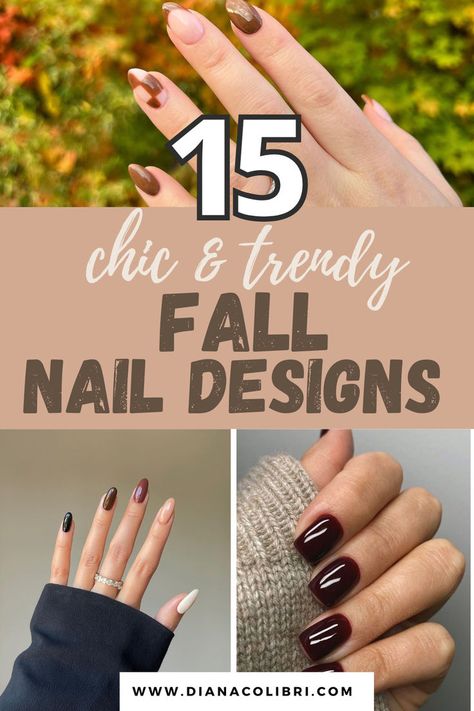 fall nail ideas Simple Cute Fall Nails, Cool Fall Nails, Fall Acrylic Nails Ideas, Chic Fall Nails, Elegant Fall Nails, Fall Nail Designs Autumn Classy, Nail Deaigns, Trendy Fall Nail Designs, Fall Nails Trendy